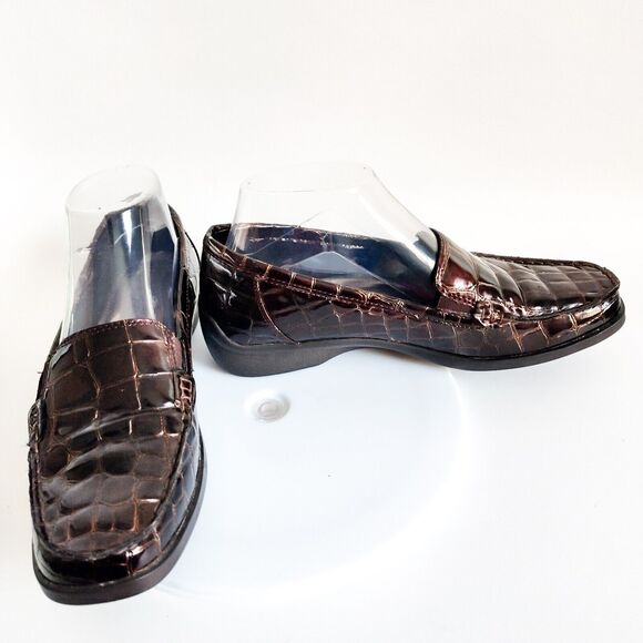 Aravon New Balance Loafers Size 7.5 Whitney Croc Patent Leather Slip On Shoes - Picture 7 of 11